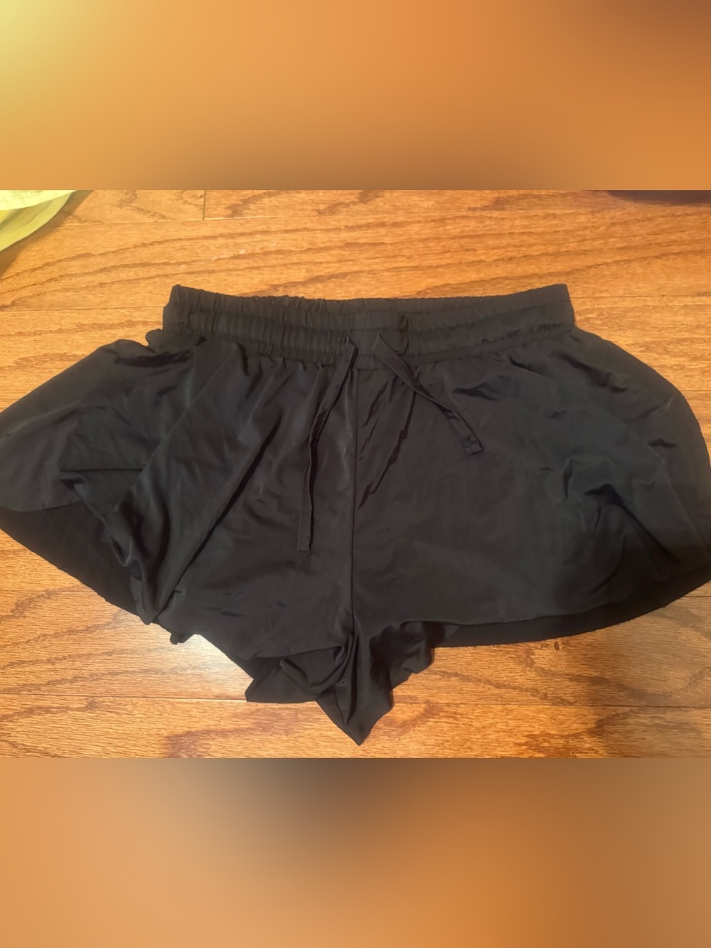 Black Girls Athletic Drawstring Flowy Shorts